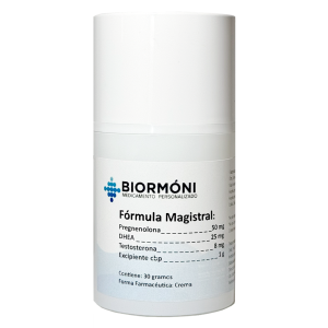 Crema Pregnenolona 50mg /DHEA 25mg / Testosterona 8mg. Cont. Neto 30gr