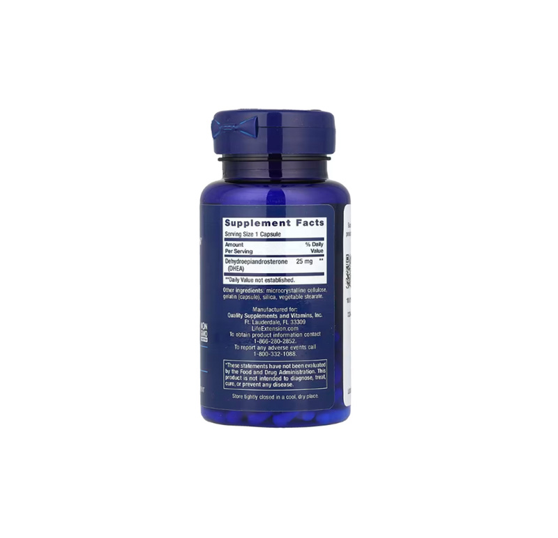 DHEA 25mg, Life Extension, Cont. Neto 100 cápsulas - Imagen 3