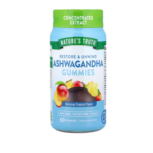 Ashwagandha, Nature's Truth,  Delicioso sabor a frutas tropicales, Cont. Neto 60 gomitas