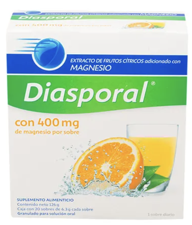 Diasporal, Concordia, 20 sobres de 400mg sabor naranja